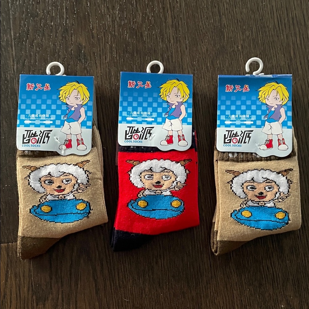 Kids Cartoon Character Cool Socks (3), New